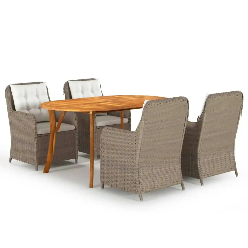 5 Piece Garden Dining Set Brown 3072033