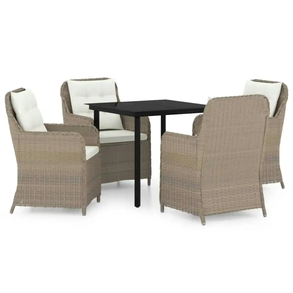 5 Piece Garden Dining Set Brown 3099554