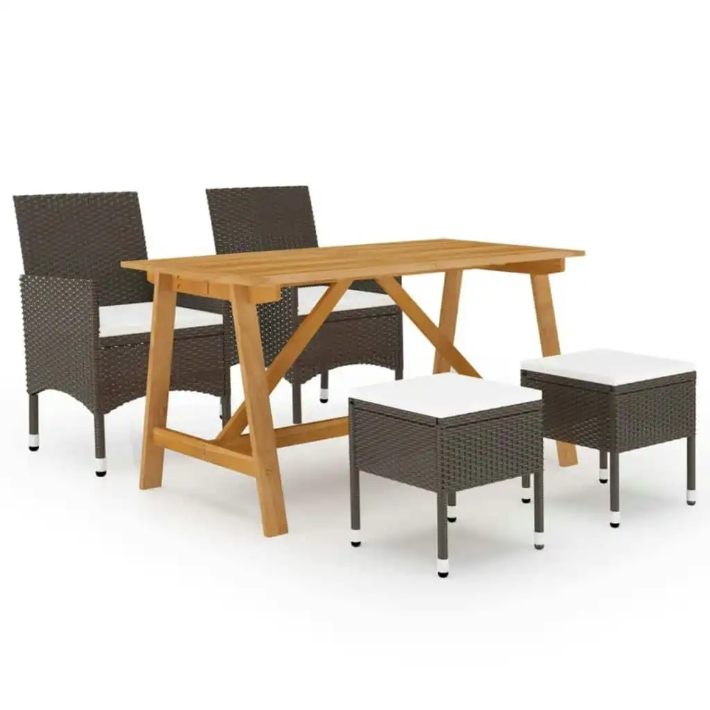 5 Piece Garden Dining Set Brown 3068746