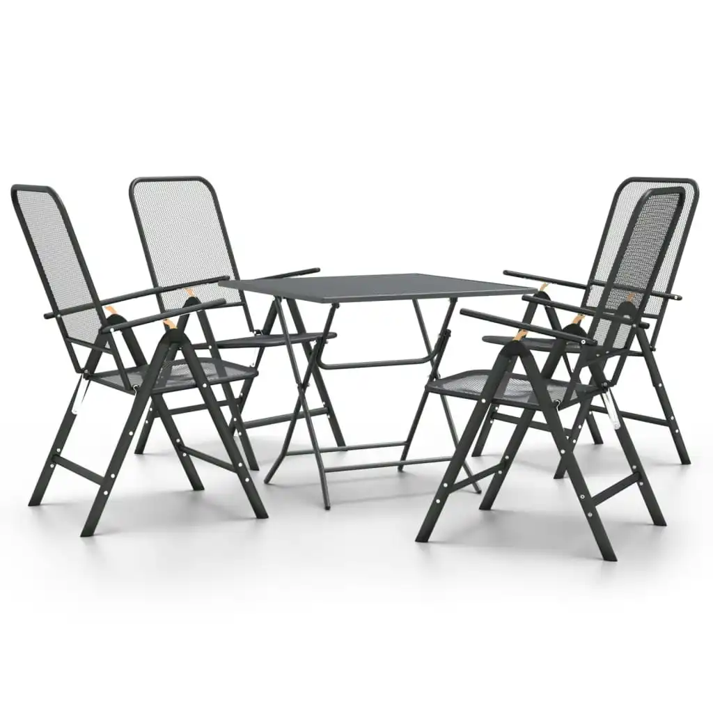 5 Piece Garden Dining Set Expanded Metal Mesh Anthracite 3084722