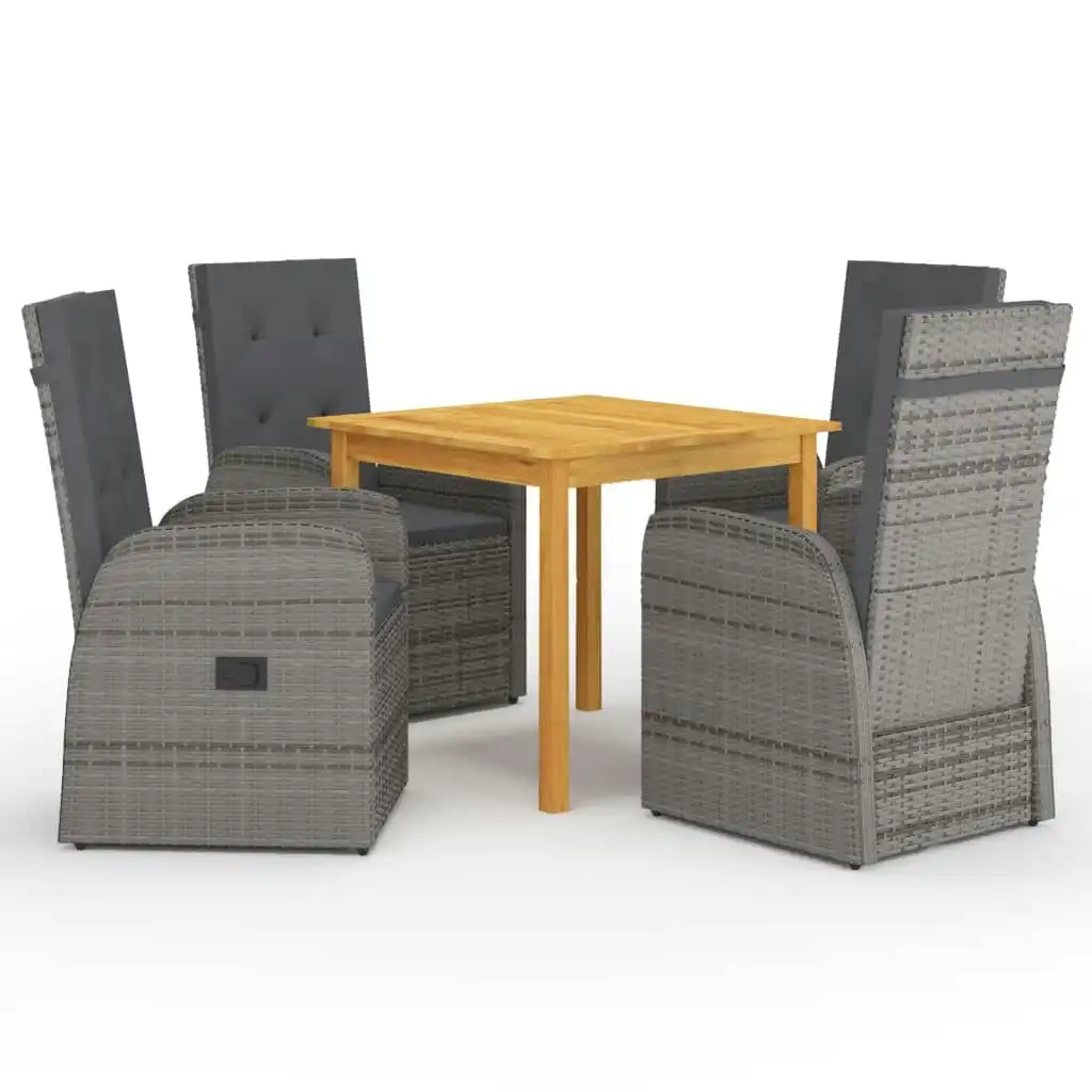 5 Piece Garden Dining Set Grey 3067718