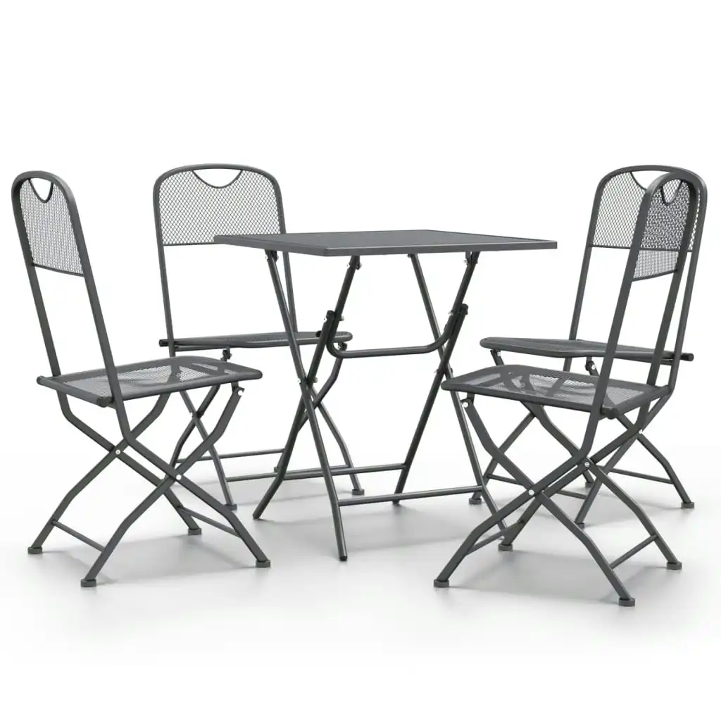 5 Piece Garden Dining Set Expanded Metal Mesh Anthracite 3084716