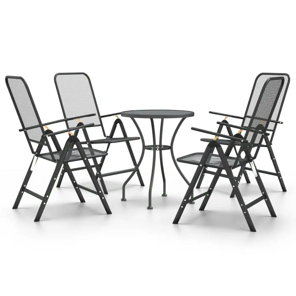 5 Piece Garden Dining Set Expanded Metal Mesh Anthracite 3084710