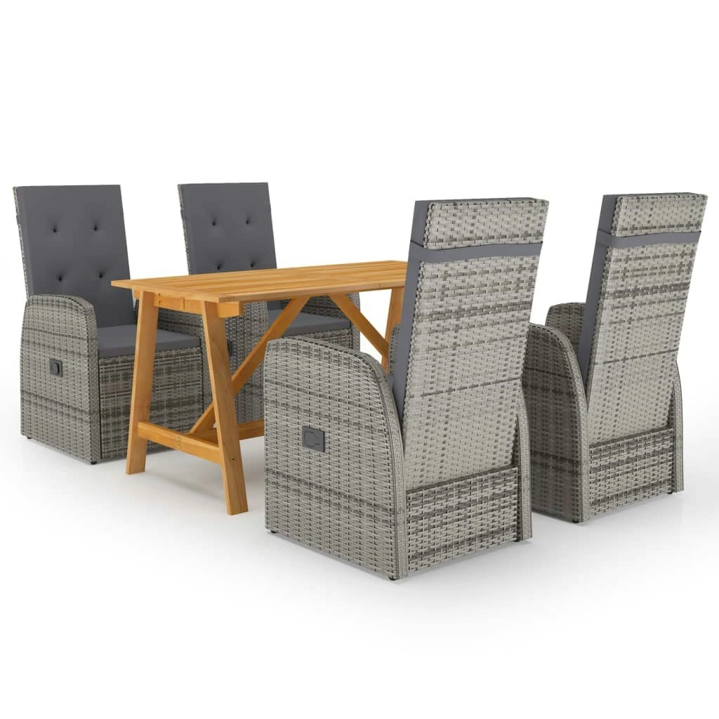 5 Piece Garden Dining Set Grey 3068765