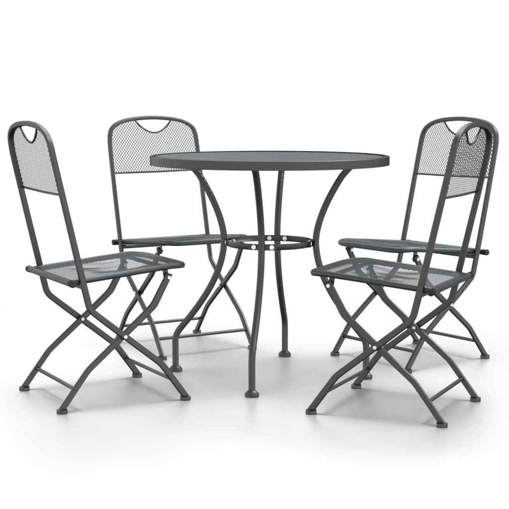 5 Piece Garden Dining Set Expanded Metal Mesh Anthracite 3084712