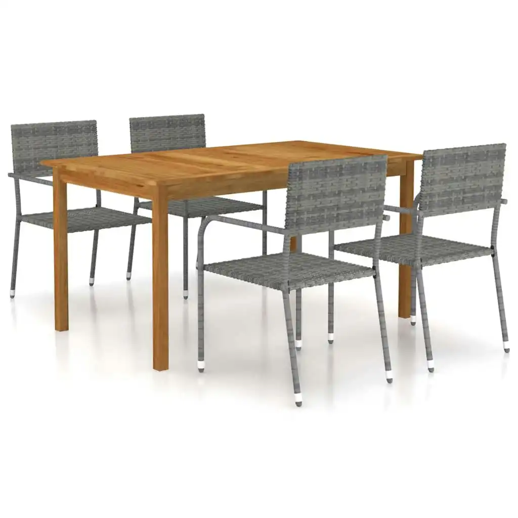 5 Piece Garden Dining Set Grey 3067829