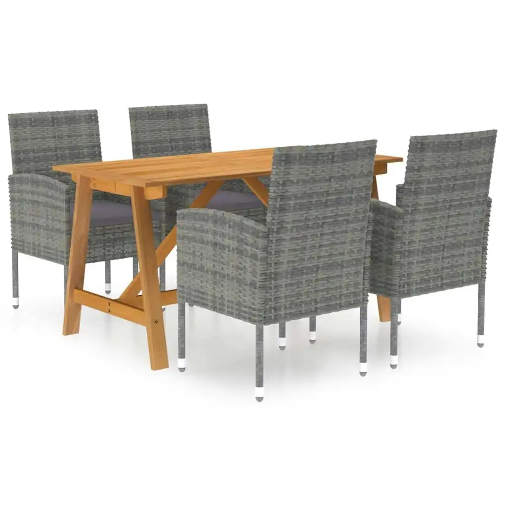 5 Piece Garden Dining Set Grey 3068780