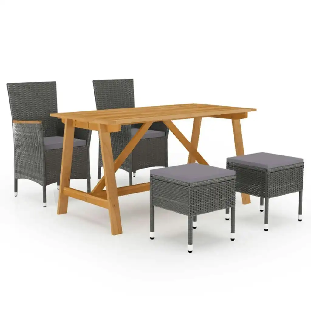 5 Piece Garden Dining Set Grey 3068748