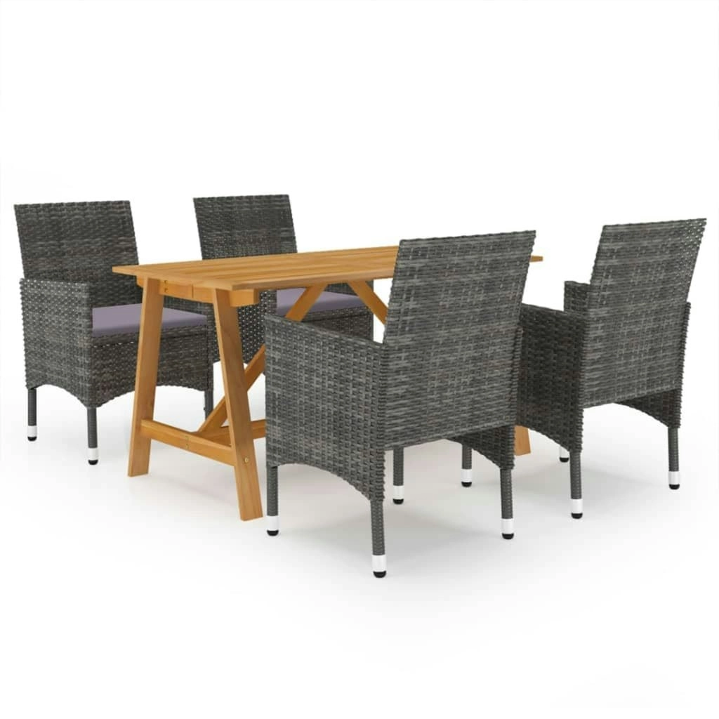 5 Piece Garden Dining Set Grey 3068736