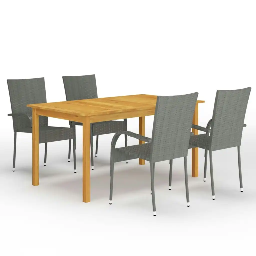 5 Piece Garden Dining Set Grey 3067785