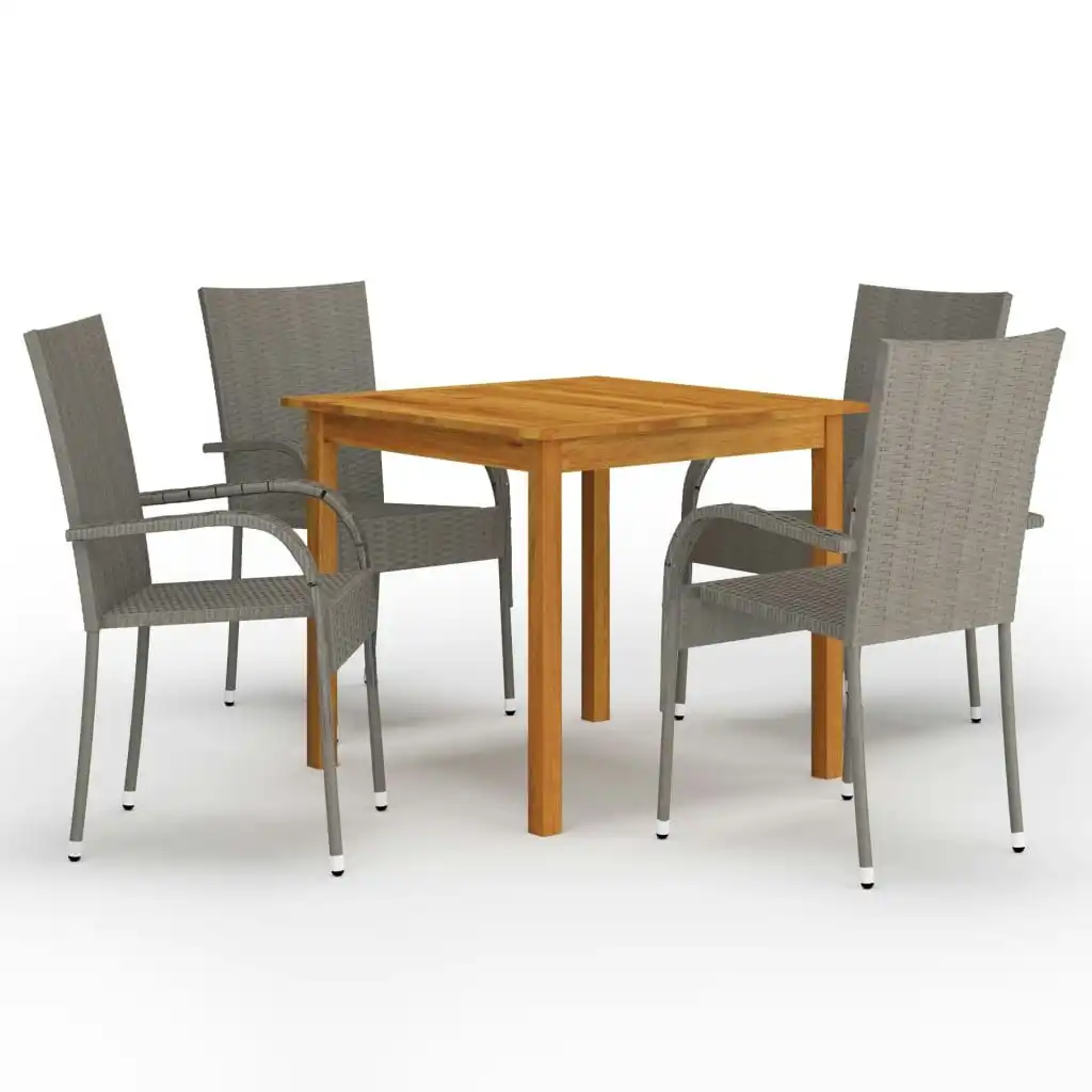 5 Piece Garden Dining Set Grey 3067694