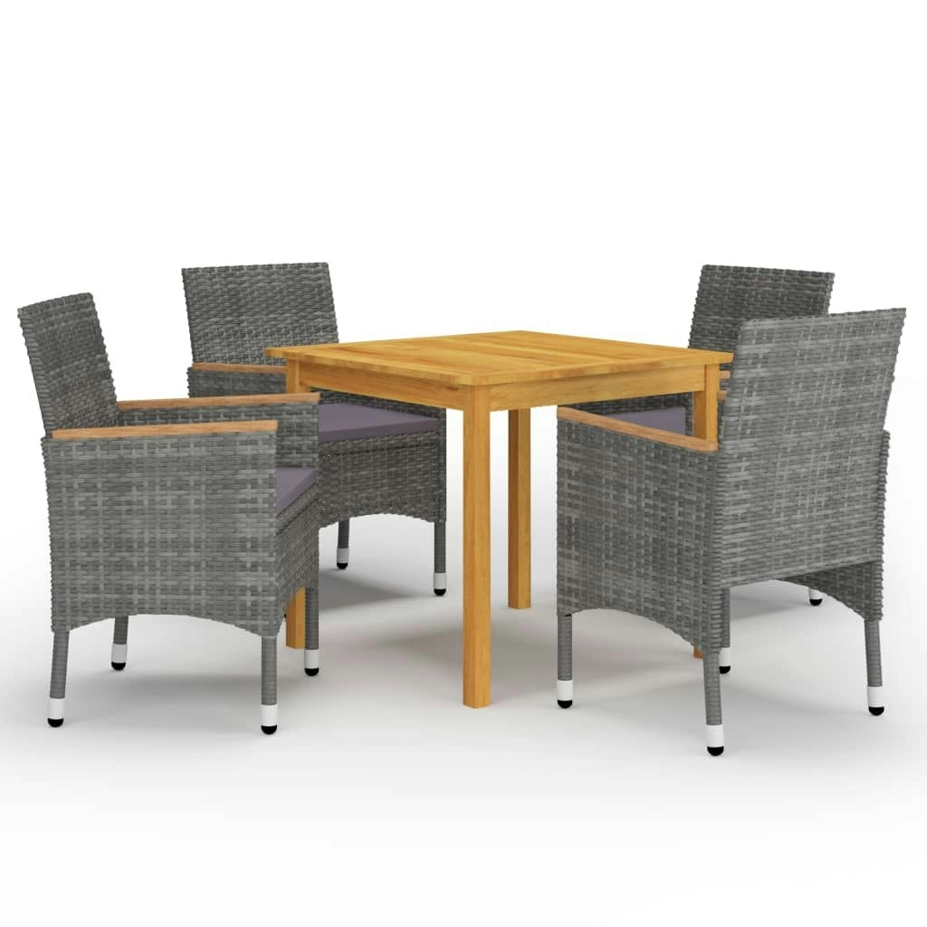 5 Piece Garden Dining Set Grey 3067678