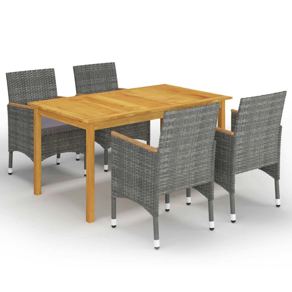 5 Piece Garden Dining Set Grey 3067770