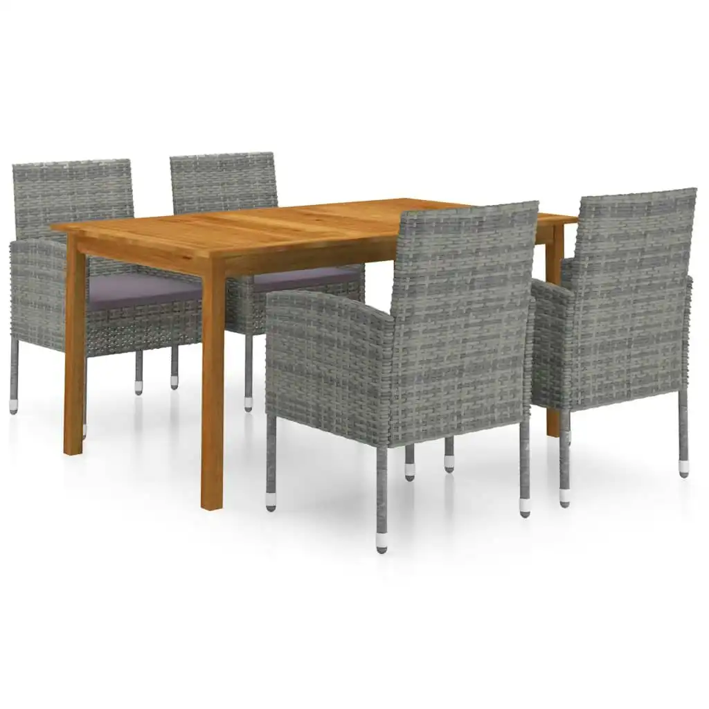 5 Piece Garden Dining Set Grey 3067833