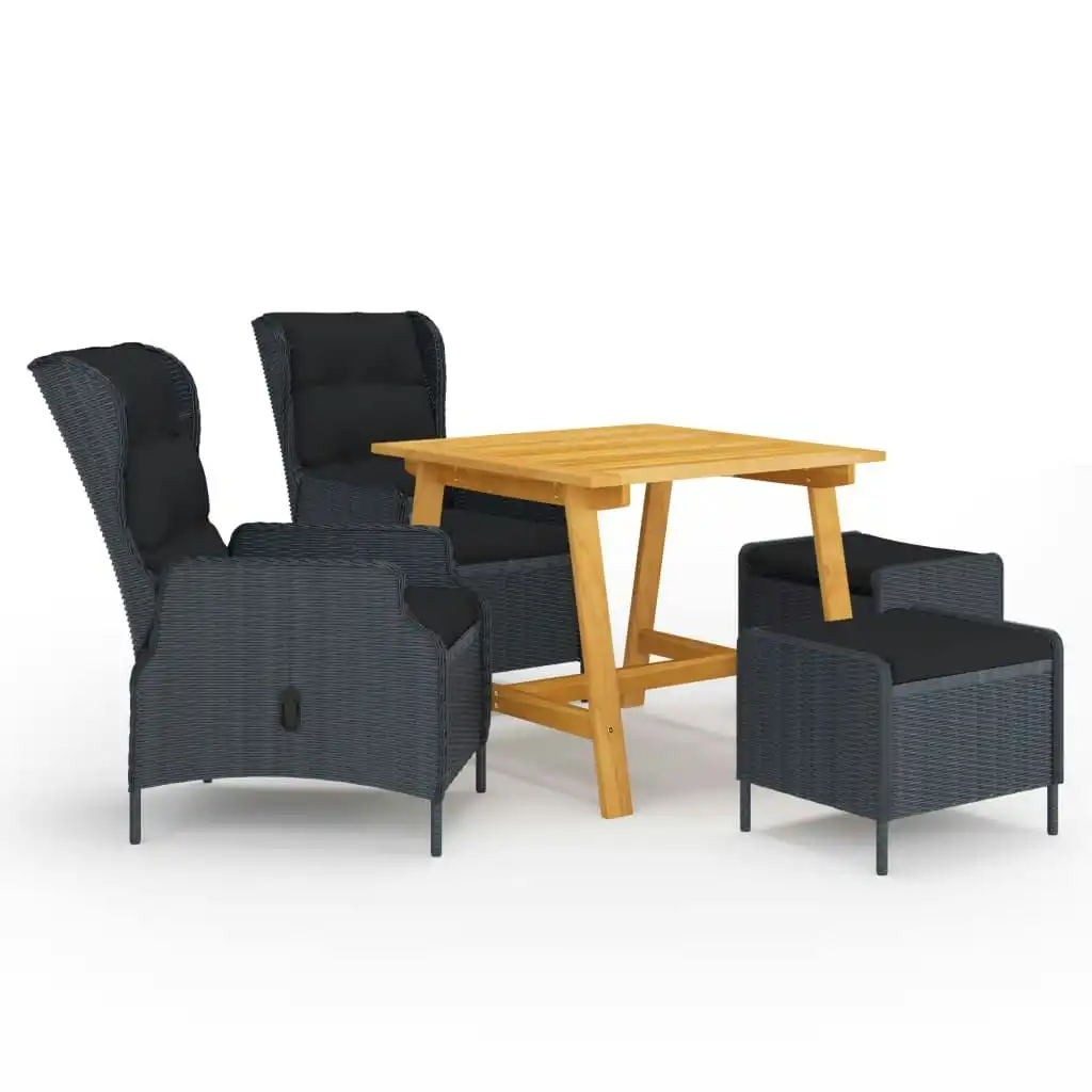 5 Piece Garden Dining Set Dark Grey 3068728