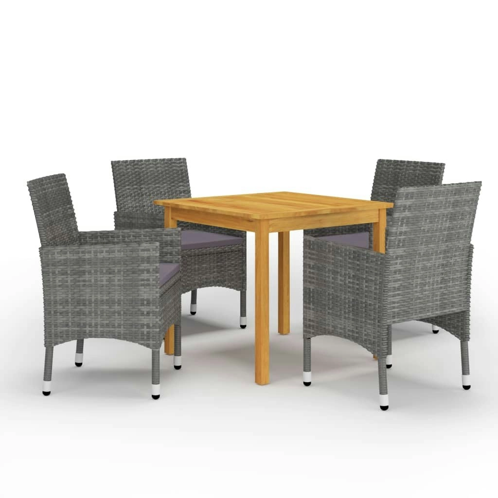 5 Piece Garden Dining Set Grey 3067672