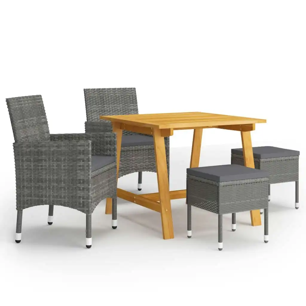 5 Piece Garden Dining Set Grey 3068692