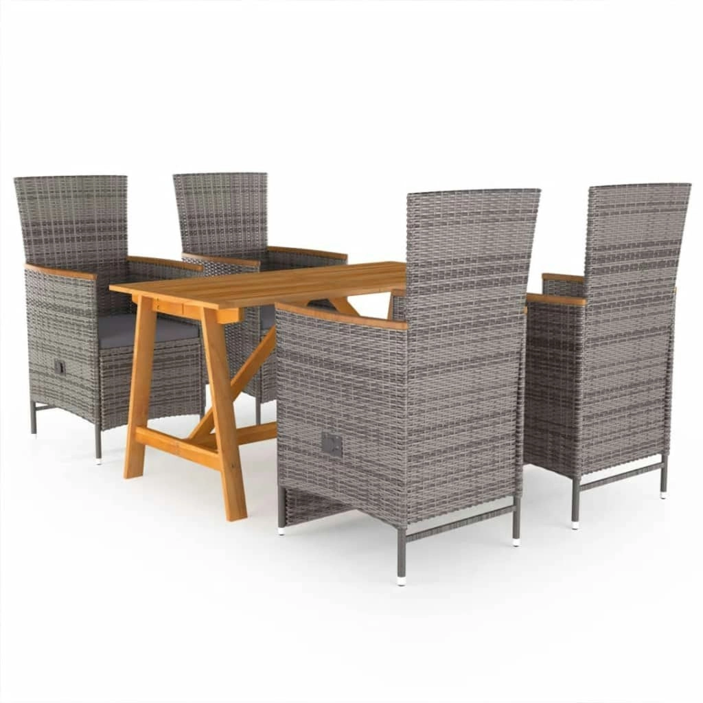 5 Piece Garden Dining Set Grey 3068761