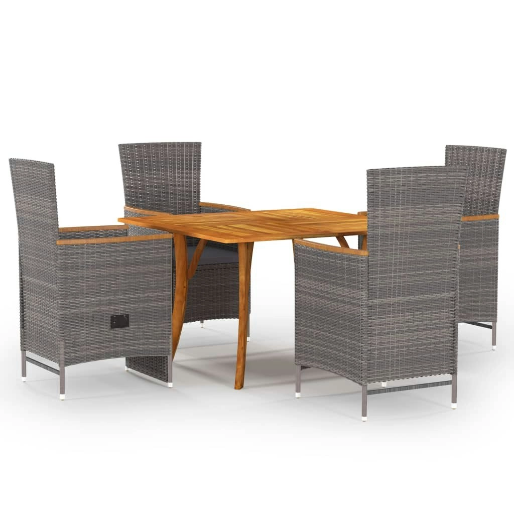 5 Piece Garden Dining Set Grey 3071956