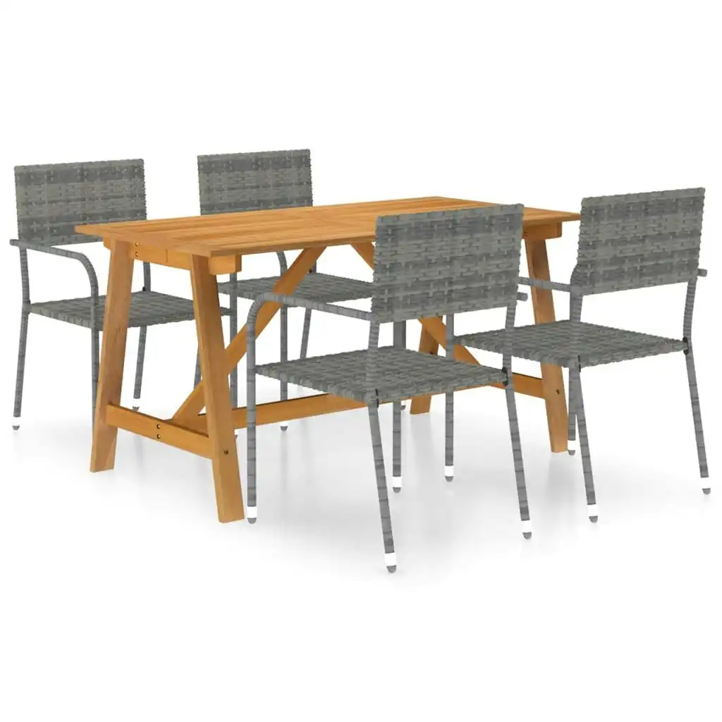 5 Piece Garden Dining Set Grey 3068778