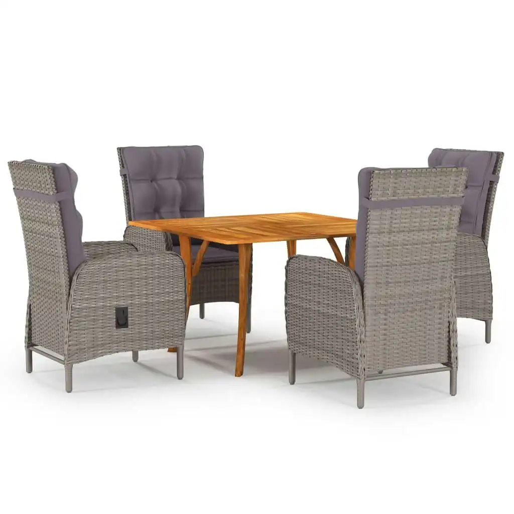 5 Piece Garden Dining Set Grey 3071941