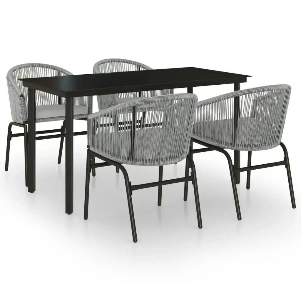 5 Piece Garden Dining Set Grey 3099235