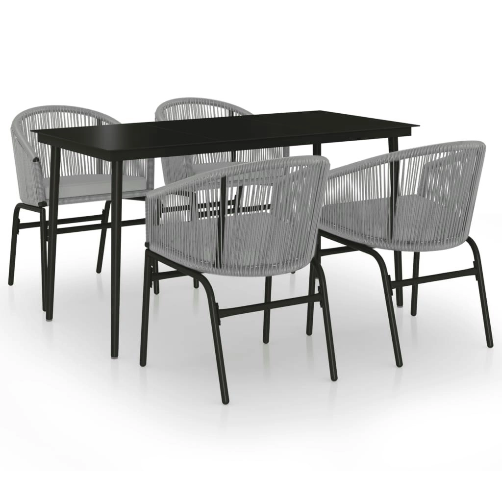 5 Piece Garden Dining Set Grey 3099253