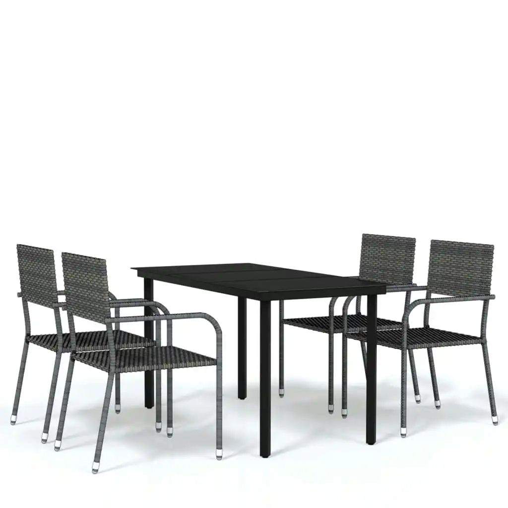 5 Piece Garden Dining Set Grey 3099585