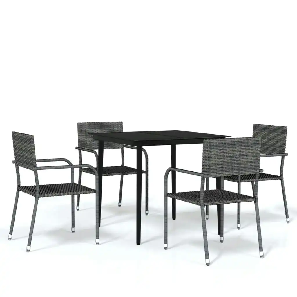 5 Piece Garden Dining Set Grey 3099596