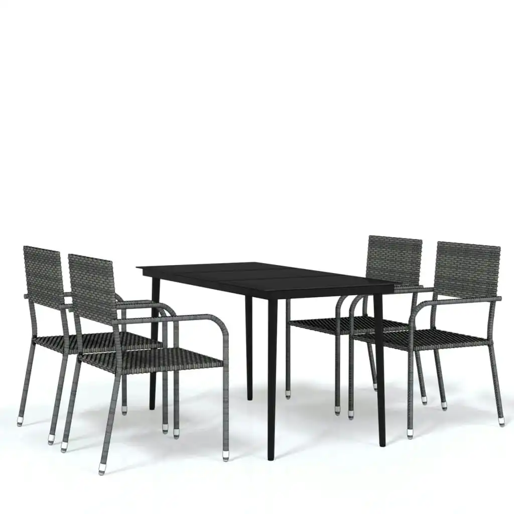 5 Piece Garden Dining Set Grey 3099597