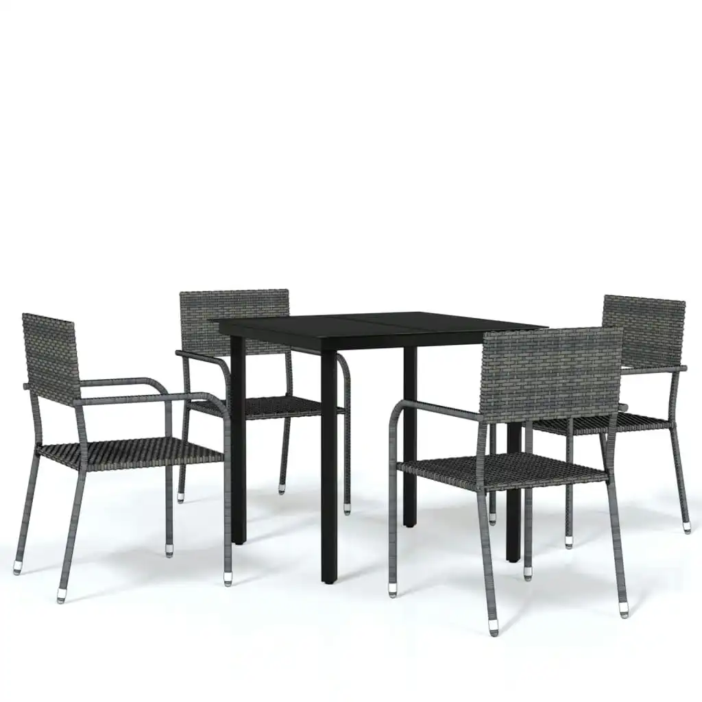 5 Piece Garden Dining Set Grey 3099584