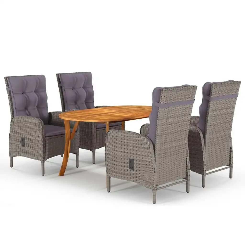 5 Piece Garden Dining Set Grey 3071995