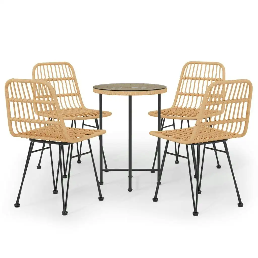 5 Piece Garden Dining Set Poly Rattan 3157839