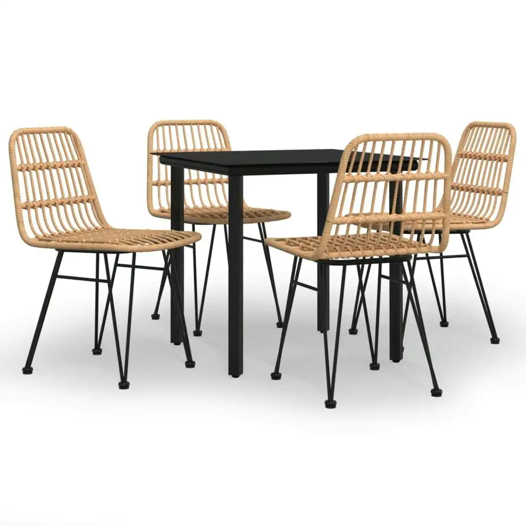 5 Piece Garden Dining Set Poly Rattan 3157888