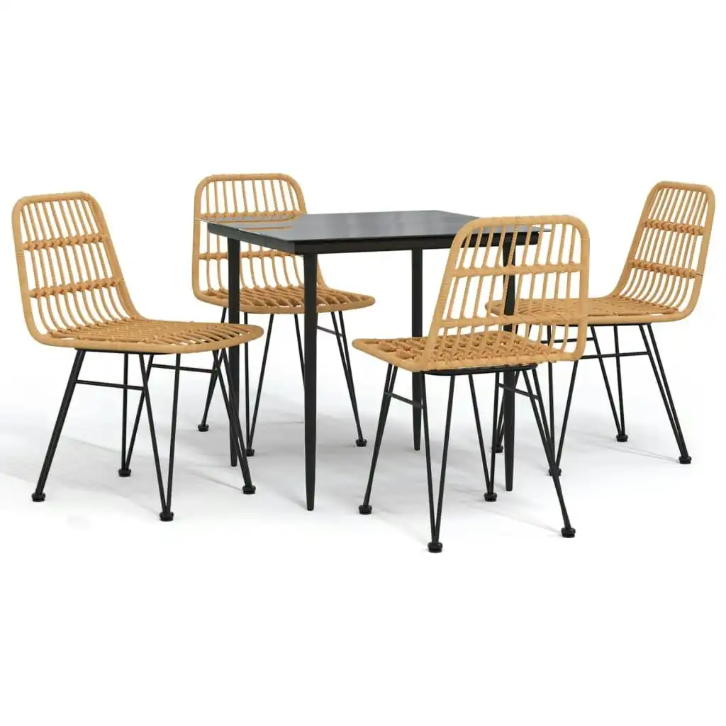 5 Piece Garden Dining Set Poly Rattan 3157874