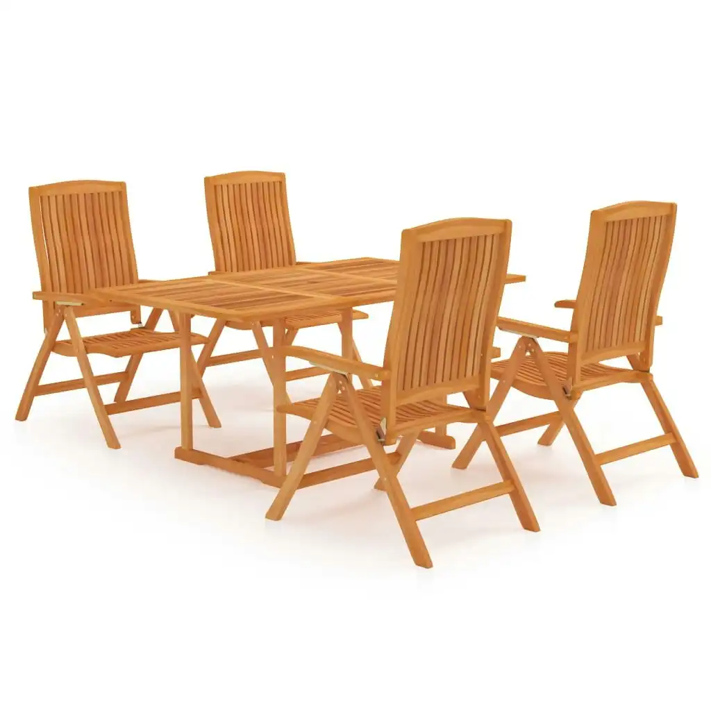 5 Piece Garden Dining Set Solid Teak Wood 3059545