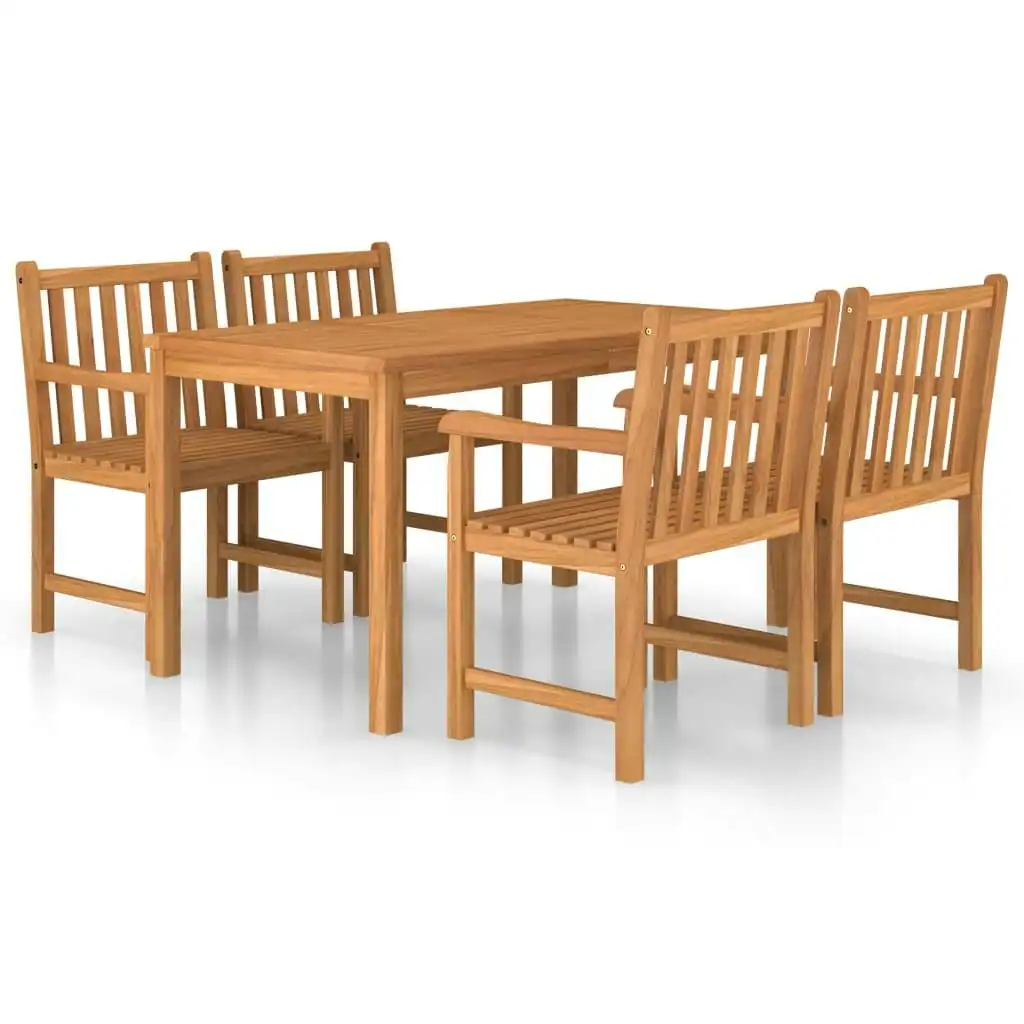 5 Piece Garden Dining Set Solid Teak Wood 3059931