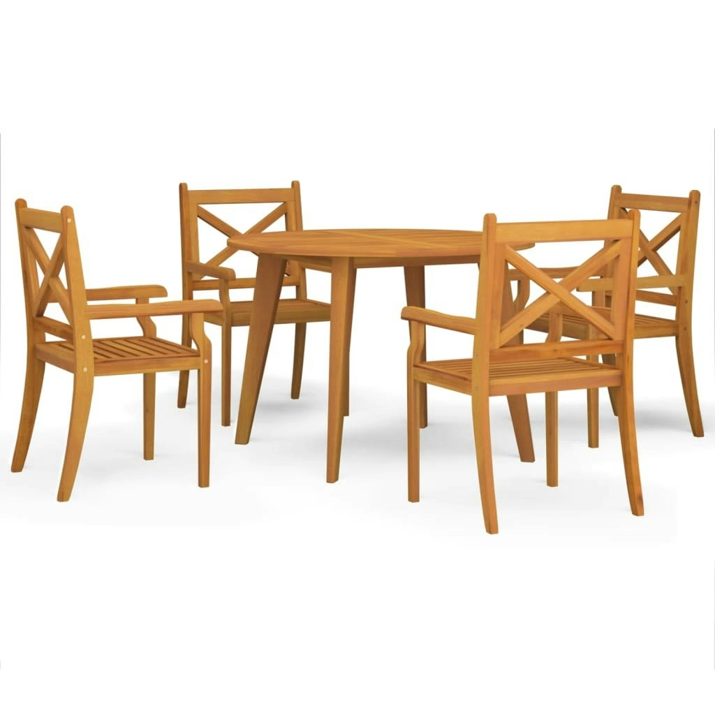 5 Piece Garden Dining Set Solid Wood Acacia 3058001