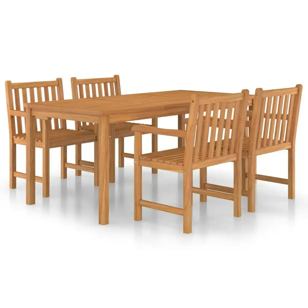 5 Piece Garden Dining Set Solid Teak Wood 3059943