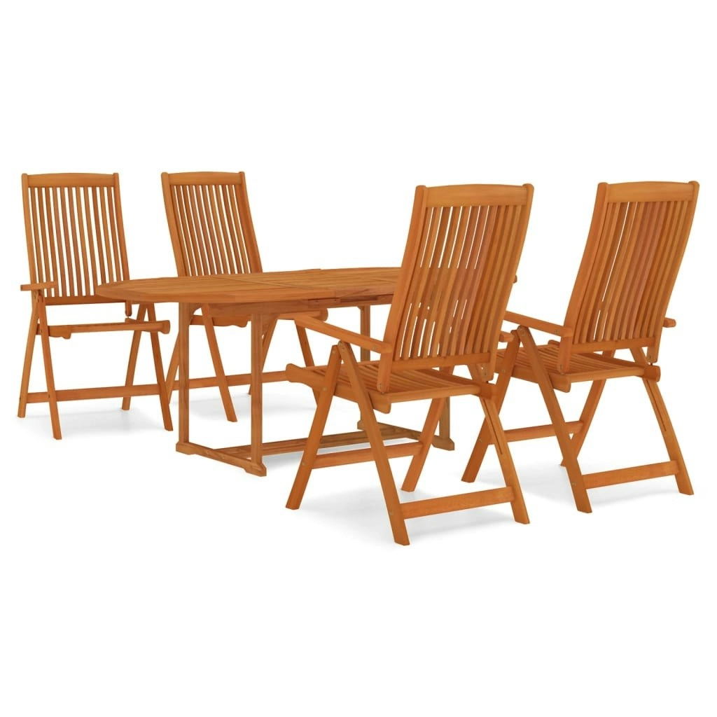 5 Piece Garden Dining Set Solid Wood Eucalyptus 3087335