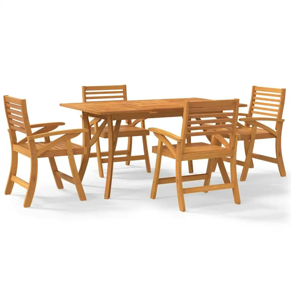 5 Piece Garden Dining Set Solid Wood Acacia 3156862