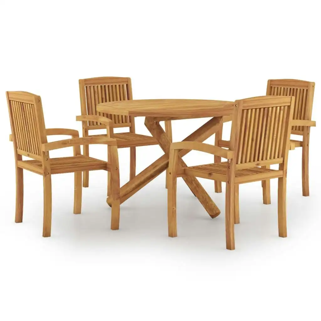 5 Piece Garden Dining Set Solid Wood Teak 3073202