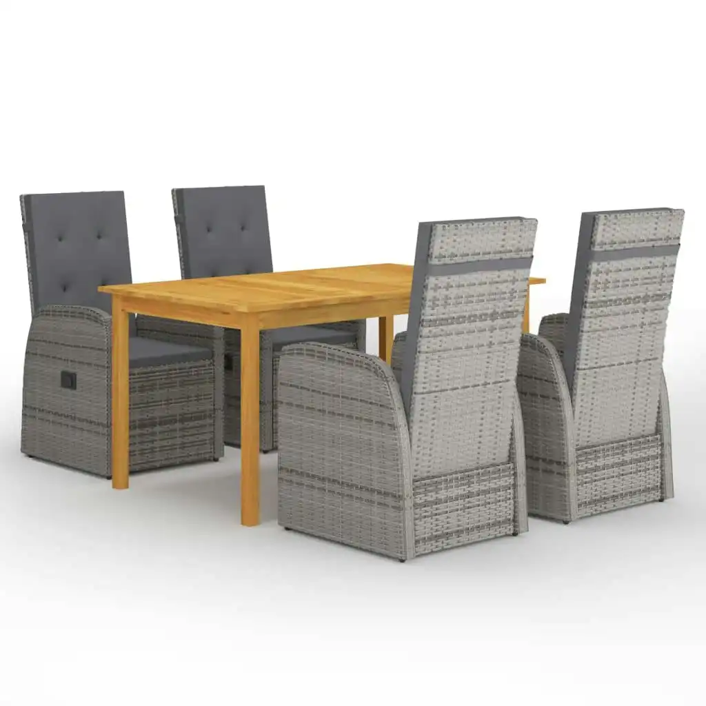 5 Piece Garden Dining Set Grey 3067810