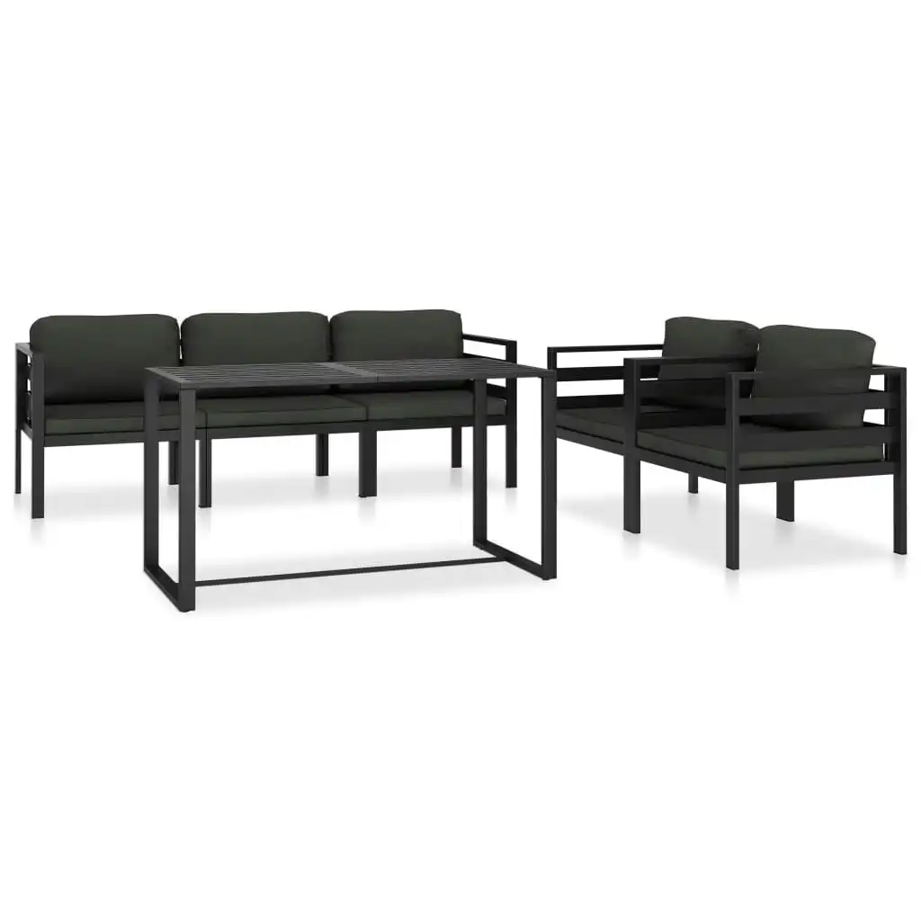 6 Piece Garden Lounge Set with Cushions Aluminium Anthracite 49235