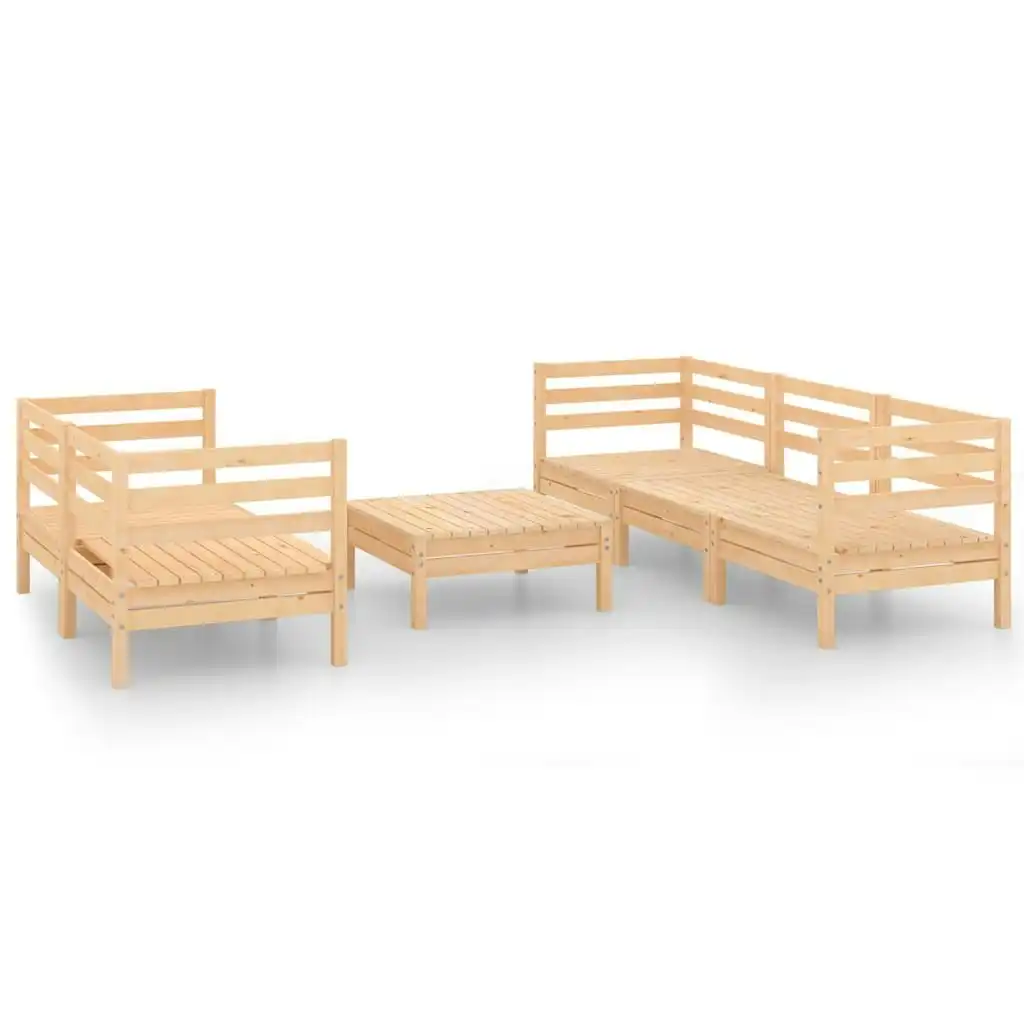 6 Piece Garden Lounge Set Solid Pinewood 3082472