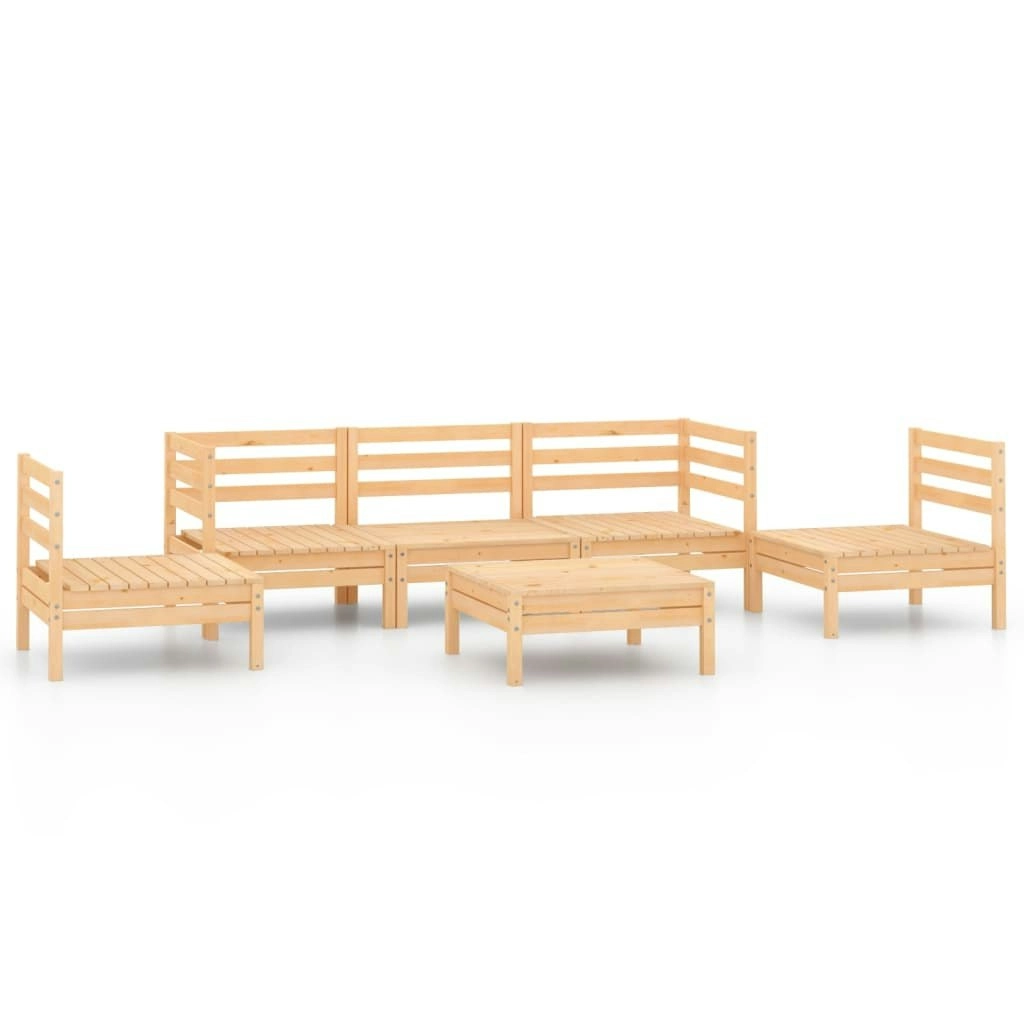 6 Piece Garden Lounge Set Solid Pinewood 3082537