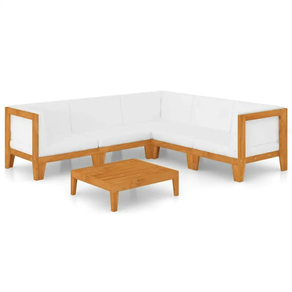 6 Piece Garden Lounge Set with Cushions Solid Acacia Wood 3058110