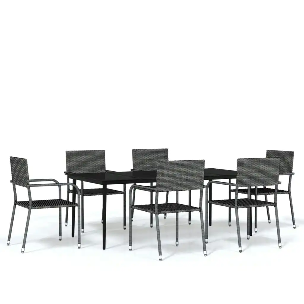 7 Piece Garden Dining Set Grey 3099599