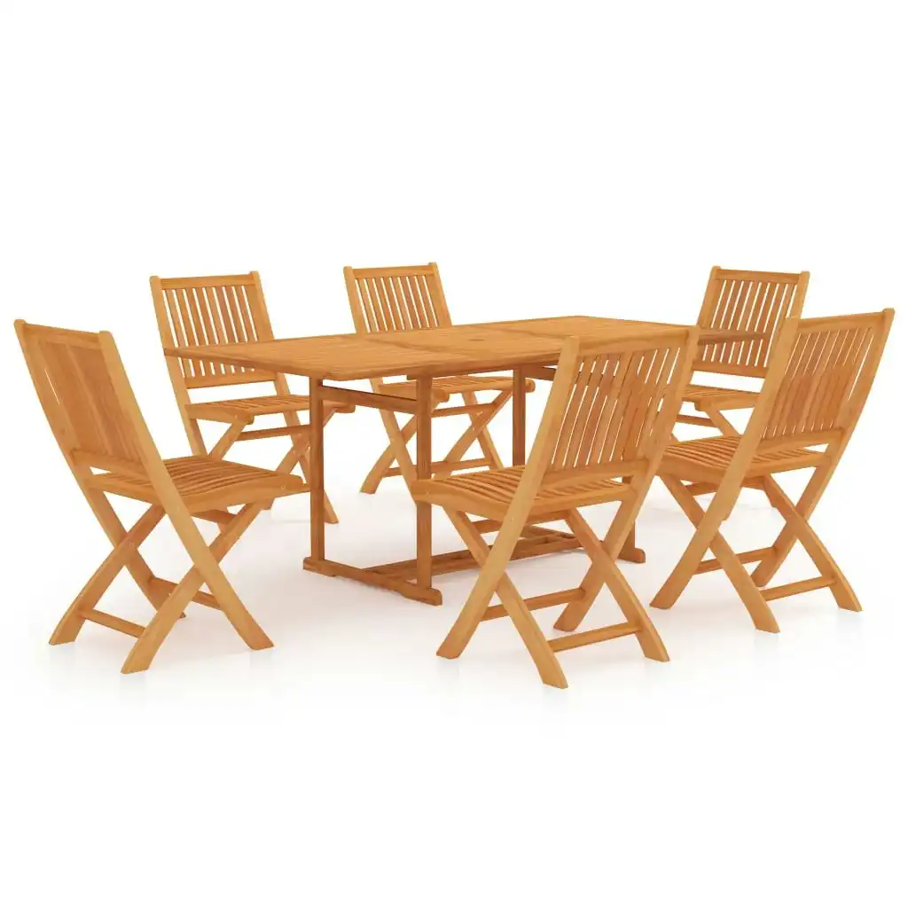 7 Piece Garden Dining Set Solid Teak Wood 3059577