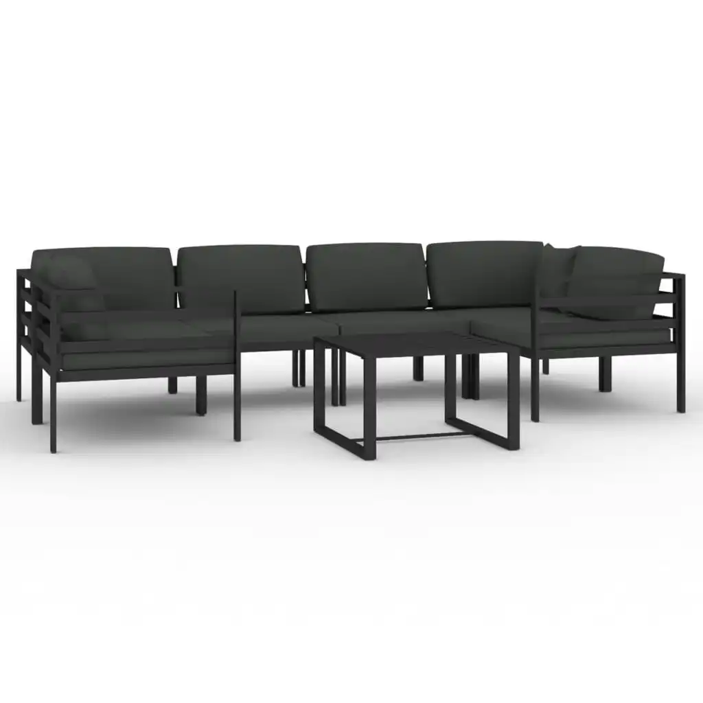 7 Piece Garden Lounge Set with Cushions Aluminium Anthracite 3107810